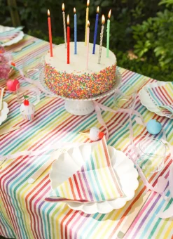 Best Heather Taylor Home Multi Stripe Rainbow Tablecloth