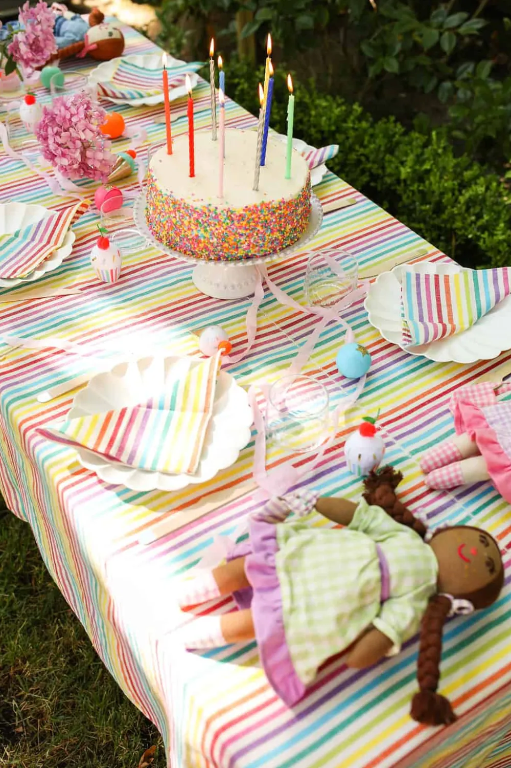 Best Heather Taylor Home Multi Stripe Rainbow Tablecloth