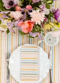 Outlet Heather Taylor Home Multi Stripe Spring Pastel Napkins