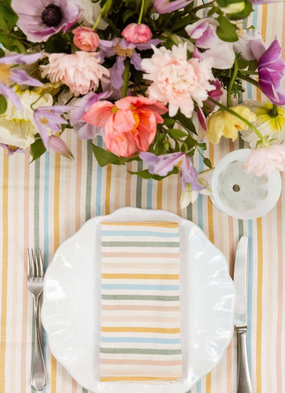 Outlet Heather Taylor Home Multi Stripe Spring Pastel Napkins