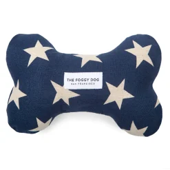 Clearance The Foggy Dog Navy Stars Dog Squeaky Toy
