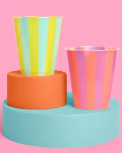 xo, Fetti Neon Stripe Iridescent Plastic Cups