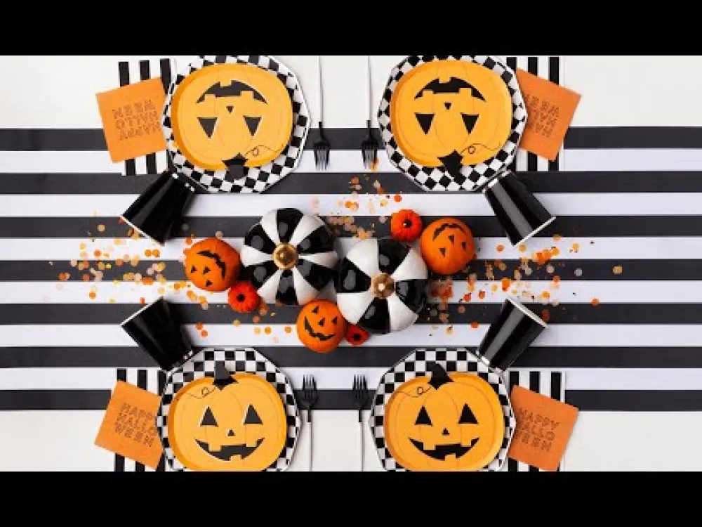 Online Bonjour Fete Orange Jack-O-Lantern Small Plates