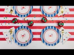 Discount Bonjour Fete Palisades Blue Signature Cabana Stripe Plates