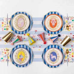 Discount Bonjour Fete Palisades Blue Signature Cabana Stripe Plates