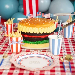 Clearance Bonjour Fete Palisades Blue Signature Cabana Stripe Cups