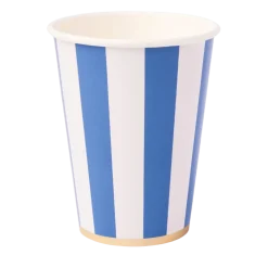 Clearance Bonjour Fete Palisades Blue Signature Cabana Stripe Cups