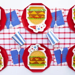 Clearance Bonjour Fete Palisades Blue Signature Cabana Stripe Cups