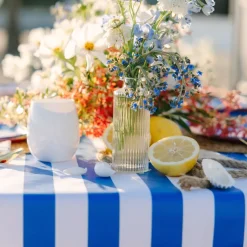 Outlet Bonjour Fete Palisades Blue Signature Cabana Stripe Table Runner