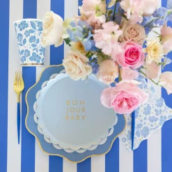 Outlet Bonjour Fete Palisades Blue Signature Cabana Stripe Table Runner