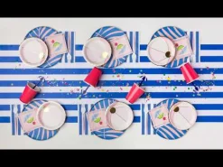 Outlet Bonjour Fete Palisades Blue Signature Cabana Stripe Table Runner