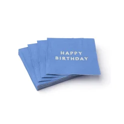 Hot Bonjour Fete Palisades Blue Signature Happy Birthday Cocktail Napkins