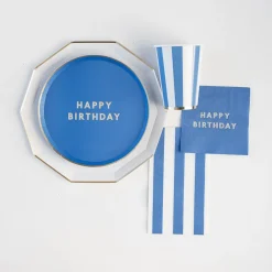 Online Bonjour Fete Palisades Blue Signature Happy Birthday Small Plates