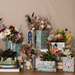 Hot Steel Mill Gifts Pastel Classics Stacked Books Planter