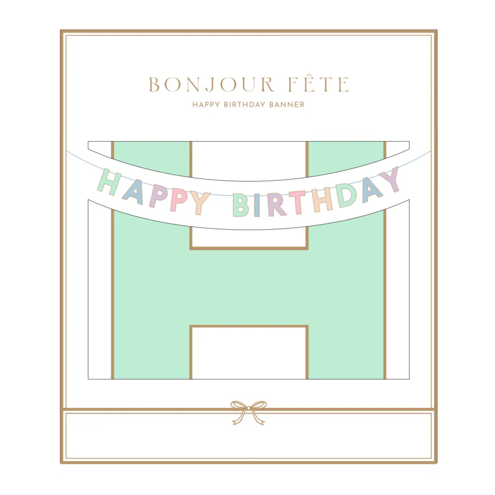 Best Bonjour Fete Pastel Happy Birthday Banner
