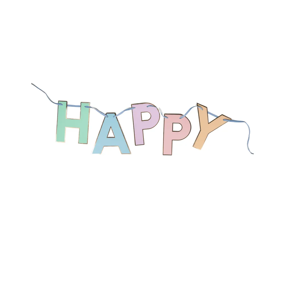 Best Bonjour Fete Pastel Happy Birthday Banner