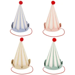 New Meri Meri Pastel Stripe Party Hats