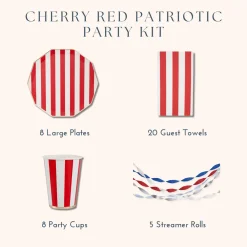 Discount Bonjour Fête Patriotic Party Kit with Red Cabana Stripes