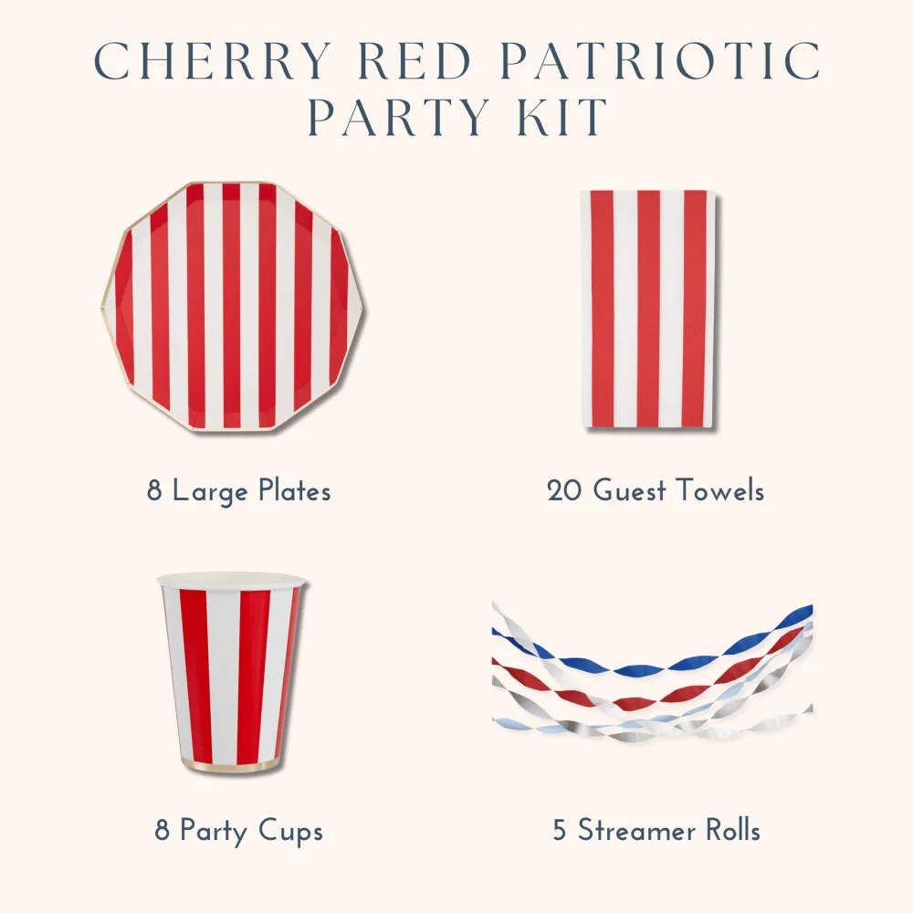 Discount Bonjour Fête Patriotic Party Kit with Red Cabana Stripes