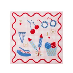 Best Bonjour Fete Patriotic Picnic Icon Large Napkins