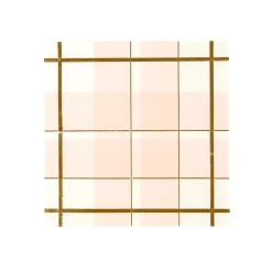 Sale Bonjour Fete Peachy Plaid Large Napkins