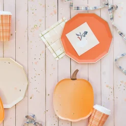 Sale Bonjour Fete Peachy Plaid Large Napkins