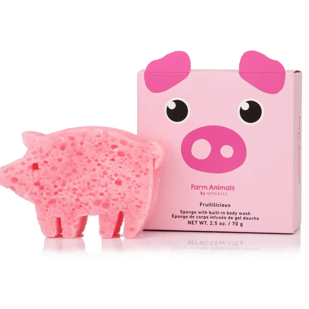 New Spongellé Peggy Pig Shower Buffer Sponge