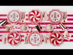 Sale Bonjour Fete Peppermint Bow Cocktail Napkins