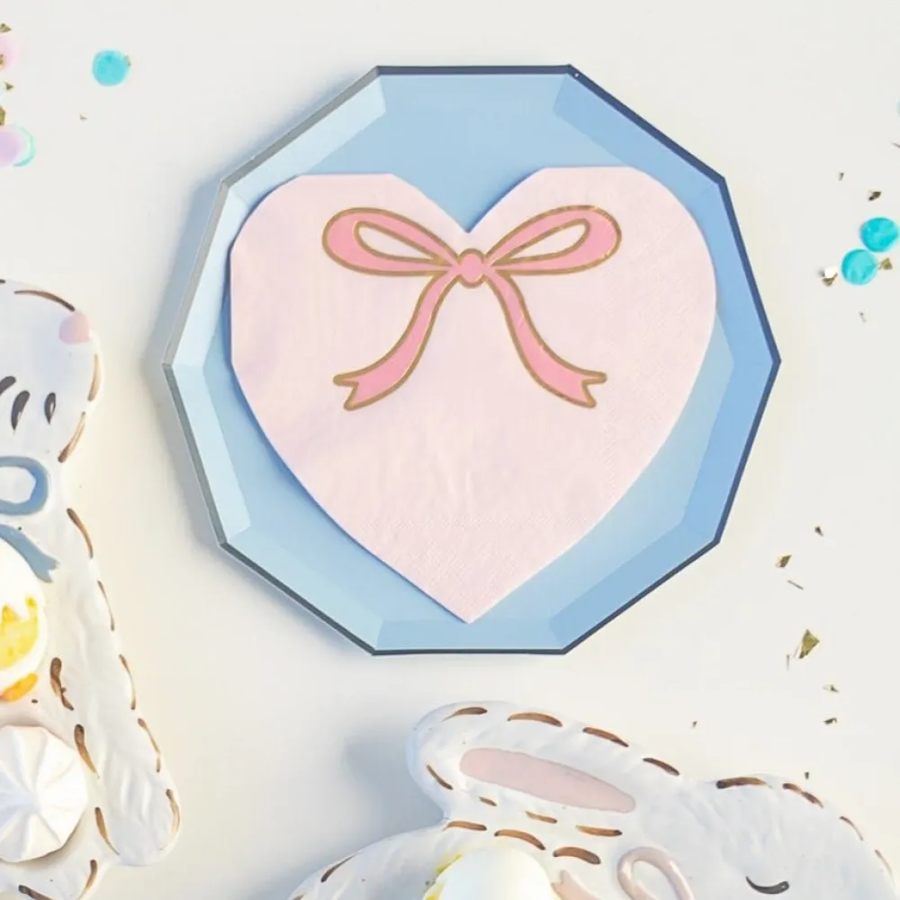 Sale Bonjour Fete Petal Pink Bow Heart Large Napkins