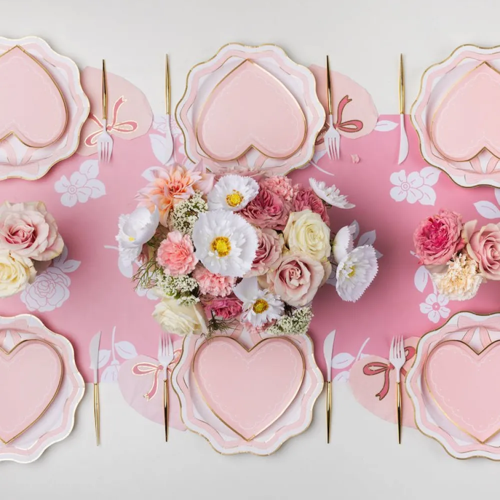 Sale Bonjour Fete Petal Pink Bow Heart Large Napkins