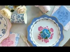 Clearance Bonjour Fete Petal Pink Elegant Floral Dinner Plates