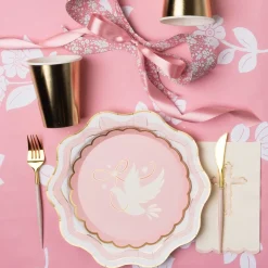 Bonjour Fete Petal Pink Elegant Floral Table Runner