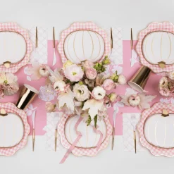 Bonjour Fete Petal Pink Elegant Floral Table Runner