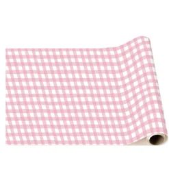New Bonjour Fete Petal Pink Gingham Table Runner