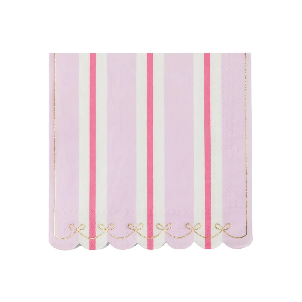 Sale Bonjour Fete Petal Pink Regency Stripe Large Napkins