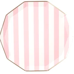Clearance Bonjour Fete Petal Pink Signature Cabana Stripe Plates