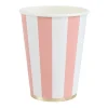 New Bonjour Fete Petal Pink Signature Cabana Stripe Cups