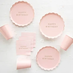 Hot Bonjour Fete Petal Pink Signature Happy Birthday Small Plates