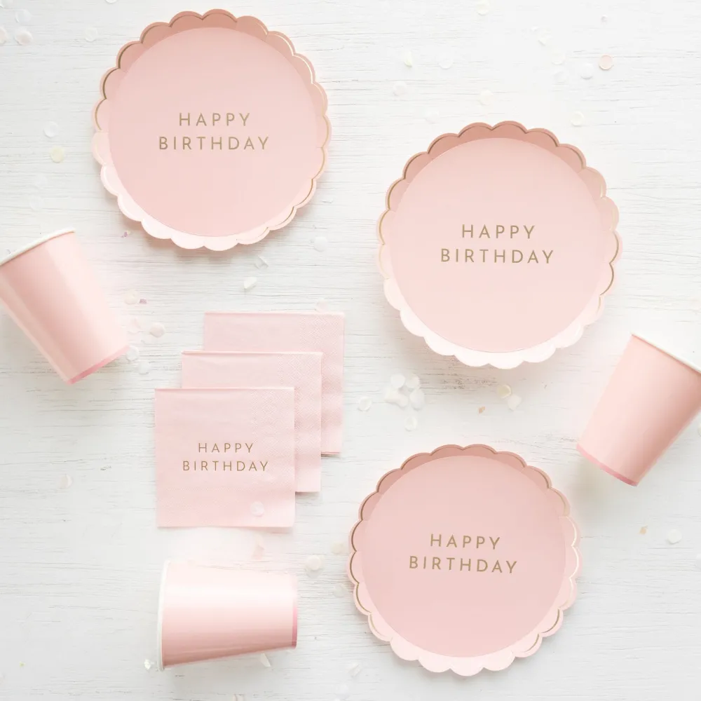 Hot Bonjour Fete Petal Pink Signature Happy Birthday Small Plates