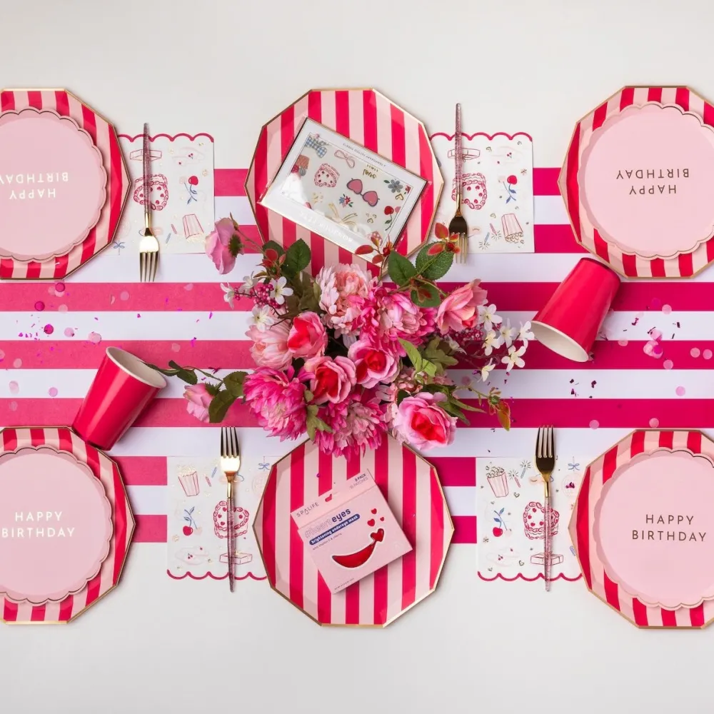 Hot Bonjour Fete Petal Pink Signature Happy Birthday Small Plates