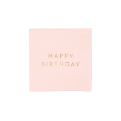 Clearance Bonjour Fete Petal Pink Signature Happy Birthday Cocktail Napkins