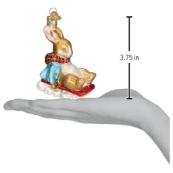 New Old World Christmas Peter Rabbit On Sled Ornament