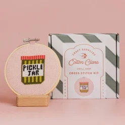 Clearance Cotton Clara Craft Kits & Supplies Pickle Jar Cross Stitch Kit
