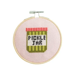Clearance Cotton Clara Craft Kits & Supplies Pickle Jar Cross Stitch Kit