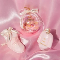 Hot Vondels Pink Baby Snow Boot Glass Ornament