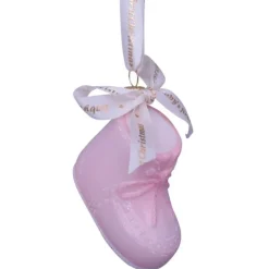 Hot Vondels Pink Baby Snow Boot Glass Ornament