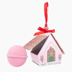 Sale Cait + Co Pink Bath Bomb Christmas House Ornament