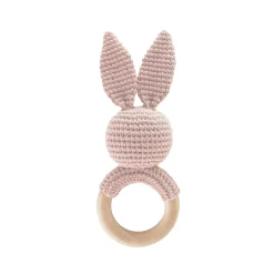 The Blueberry Hill Pink Bunny Baby Teether Toy