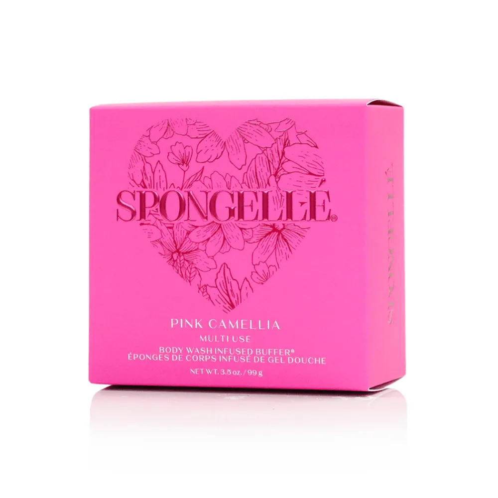 New Spongellé Pink Camellia Heart Buffer Sponge