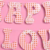 New xo, Fetti Pink Gingham Happy Halloween Banner